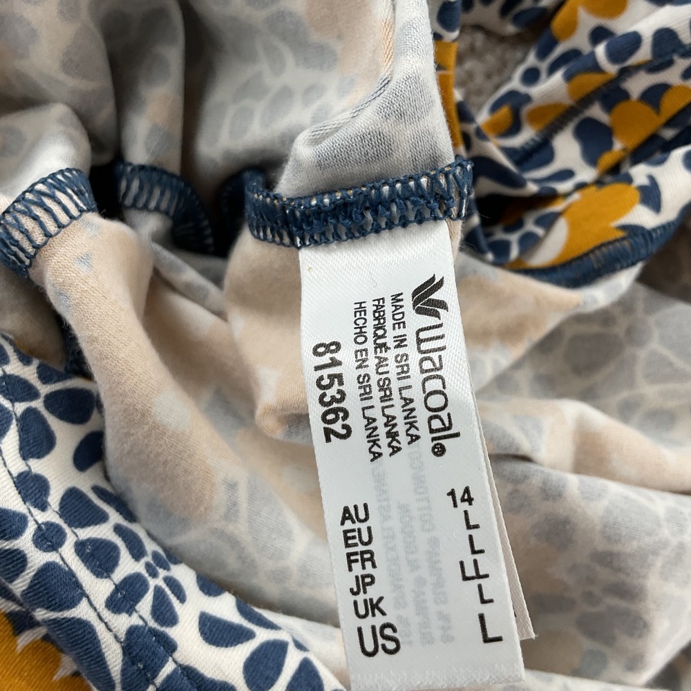 Wacoal Ultimate Comfort Floral Tank Top Navy Yellow Supima Cotton Blend NWT L - Picture 6 of 9